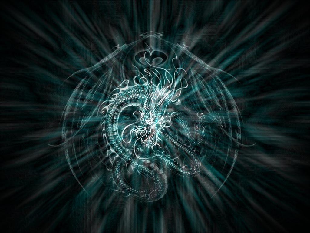 1024x768 dragon art wallpaper dark theme myth lizard snake wings symbol