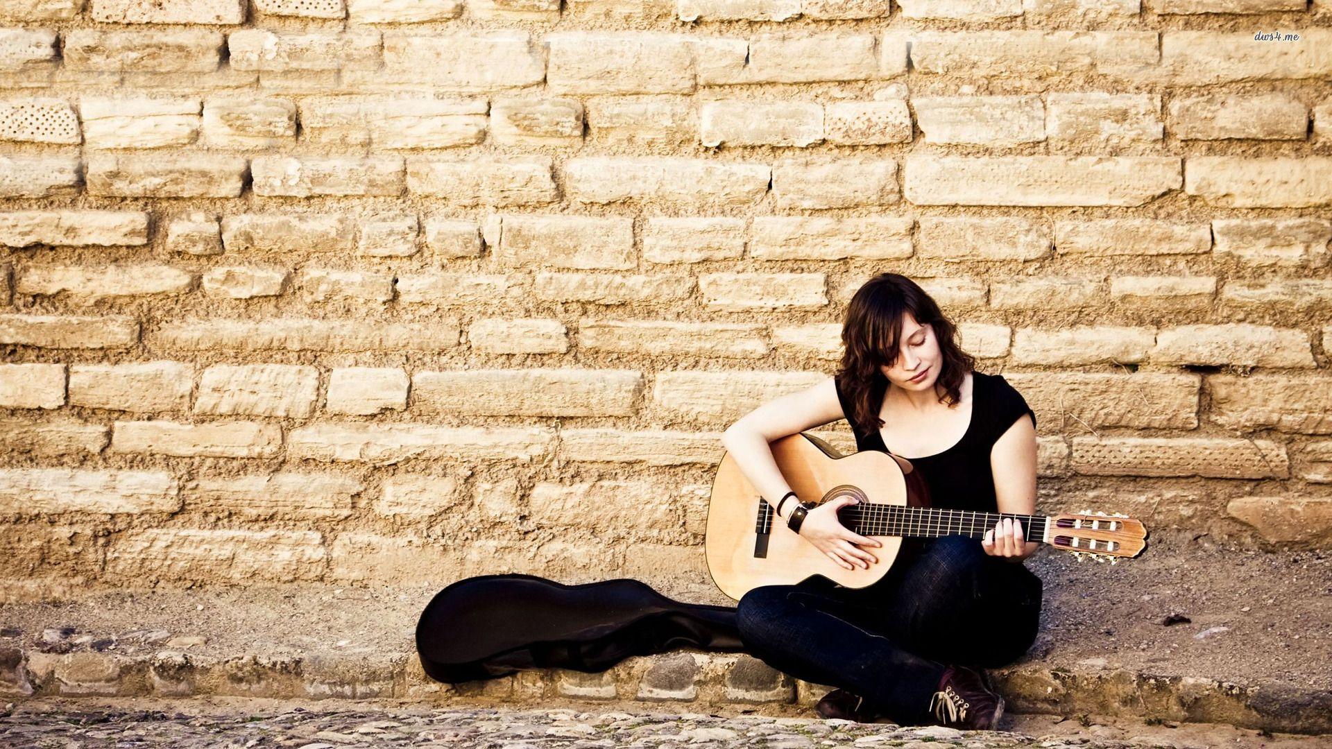 1920x1080 Girl Playing Guitar Cover