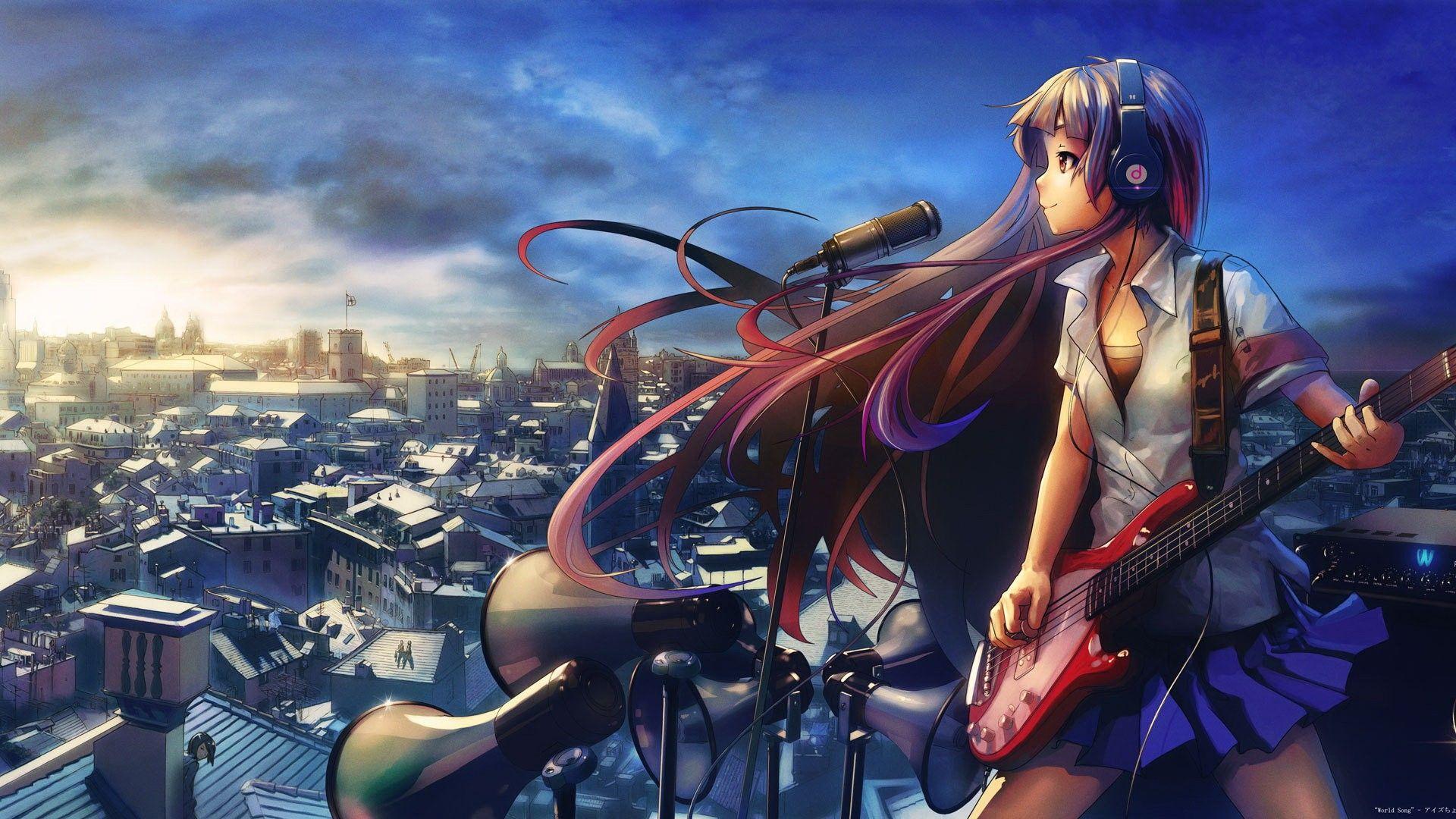 1920x1080 Girl With Guitar HD Wallpaperx1080