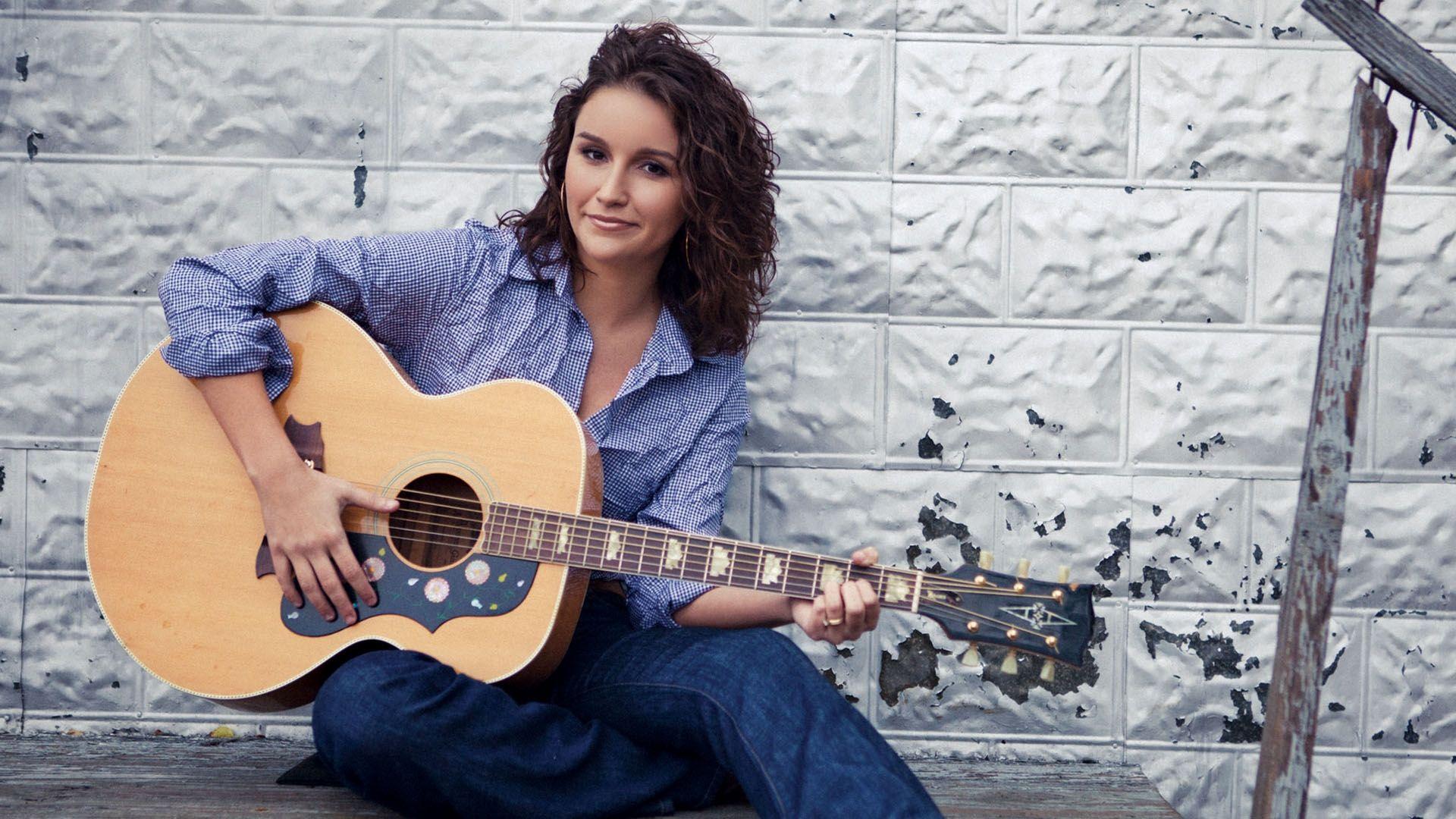 1920x1080 Download Wallpaper 1920x1080 ashton shepherd, girl, guitar, haircut, hair Full HD 1080p HD Background