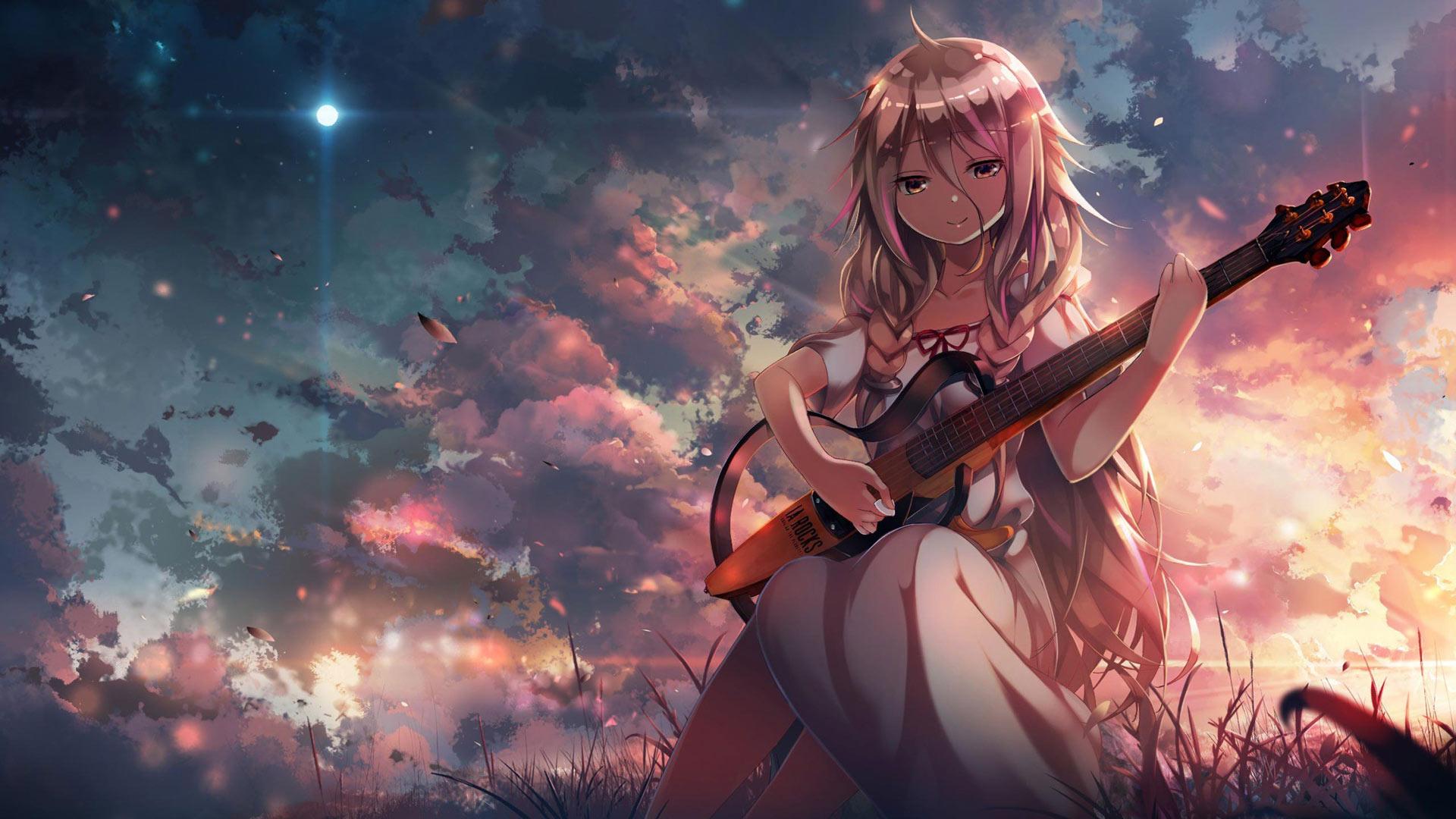 1920x1080 Anime Girl Playing Guitar Wallpaper. Background, Desktop Image, Photo, HD