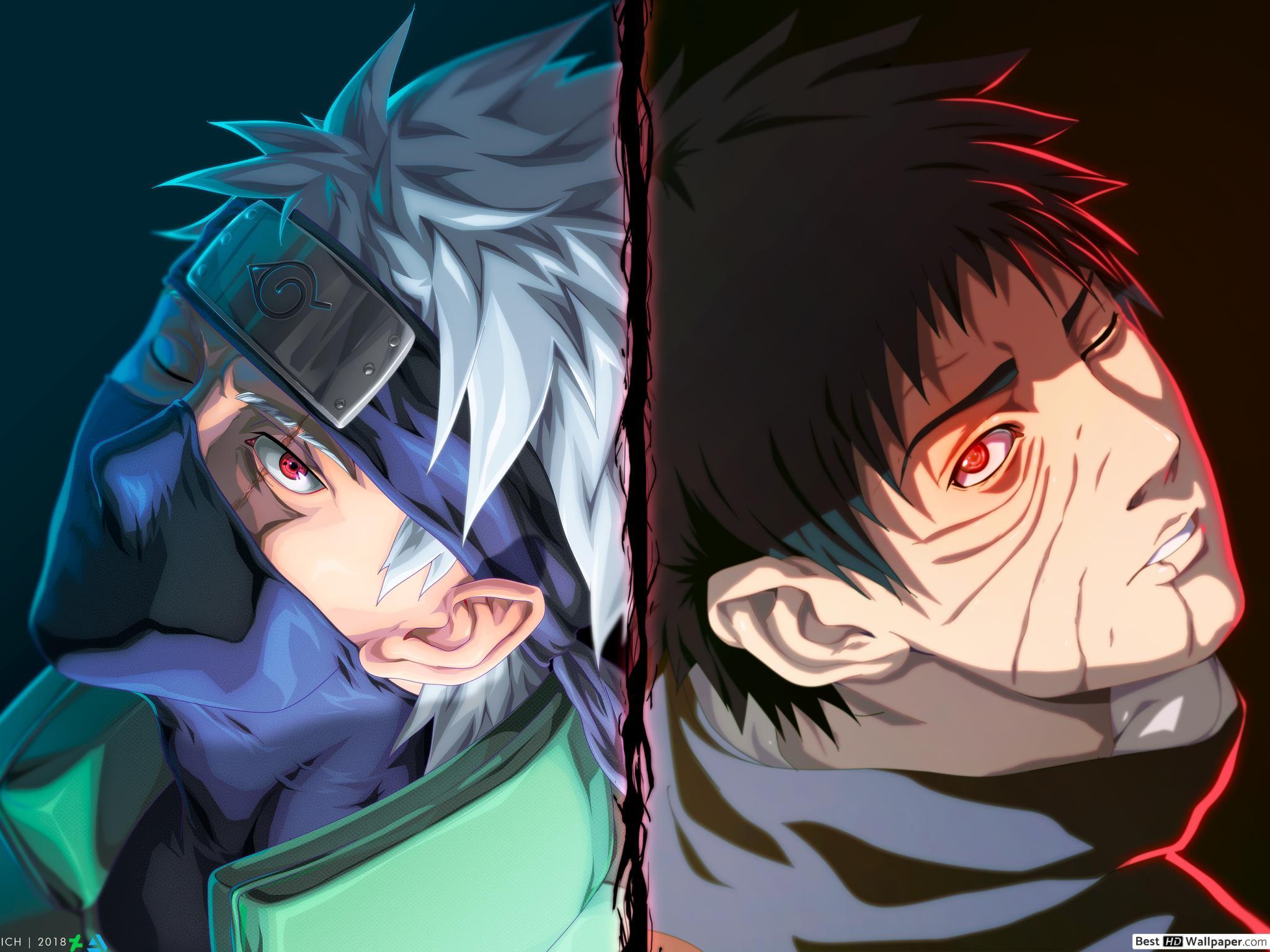 2048x1536 Naruto Shippuden Hatake & Obito Uchiha HD wallpaper download