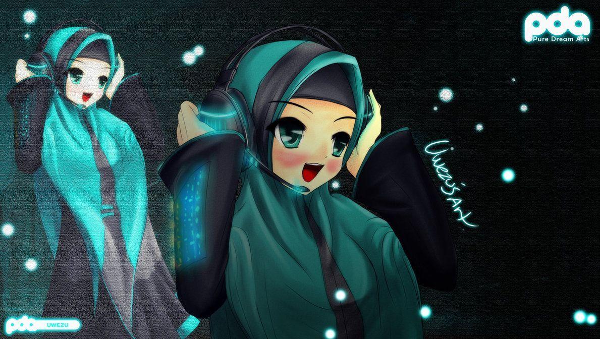 55 Gambar Kartun Muslimah Full Download HD