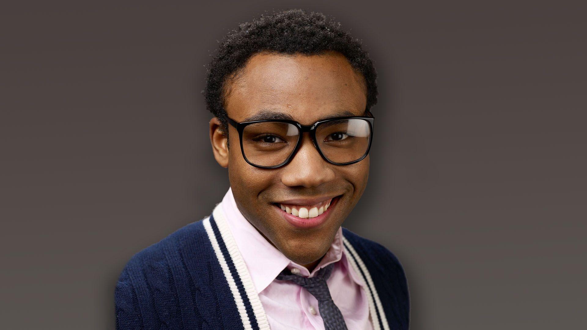1920x1080 Download Wallpaper 1920x1080 childish gambino, smile, teeth, glasses, tie Full HD 1080p HD Background