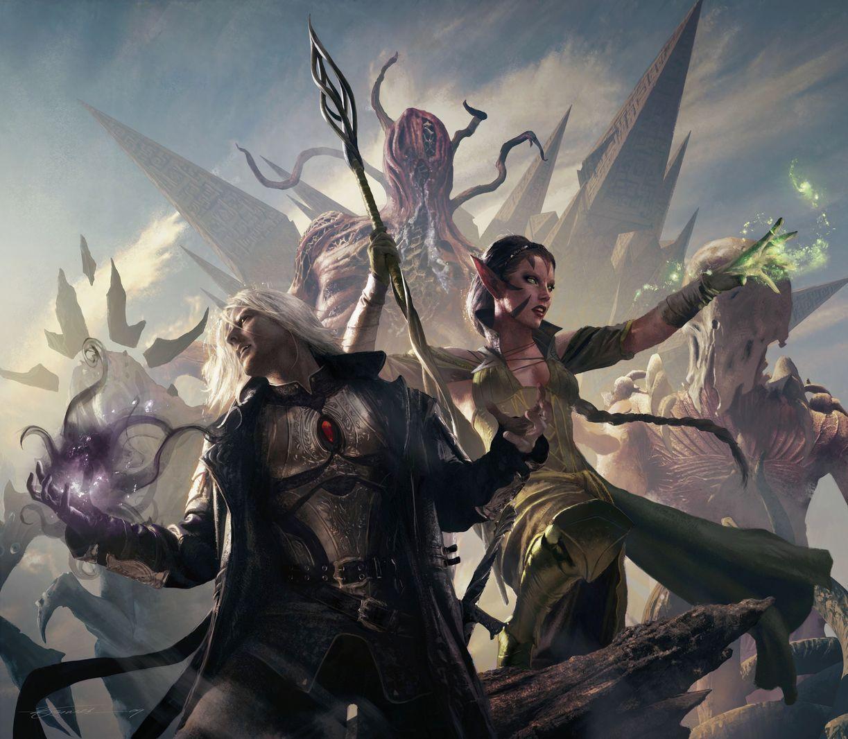 1223x1066 Sorin and Nissa vs. Eldrazi (Zendikar promo). Fantasy inspiration, Fantasy artwork, Magic art