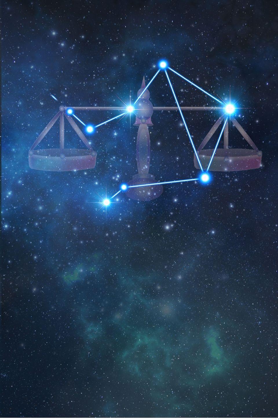 960x1440 Beautiful Libra Creative Synthetic Background, Constellation, Twelve Constellations, Starry Sky Background Image for Free Download