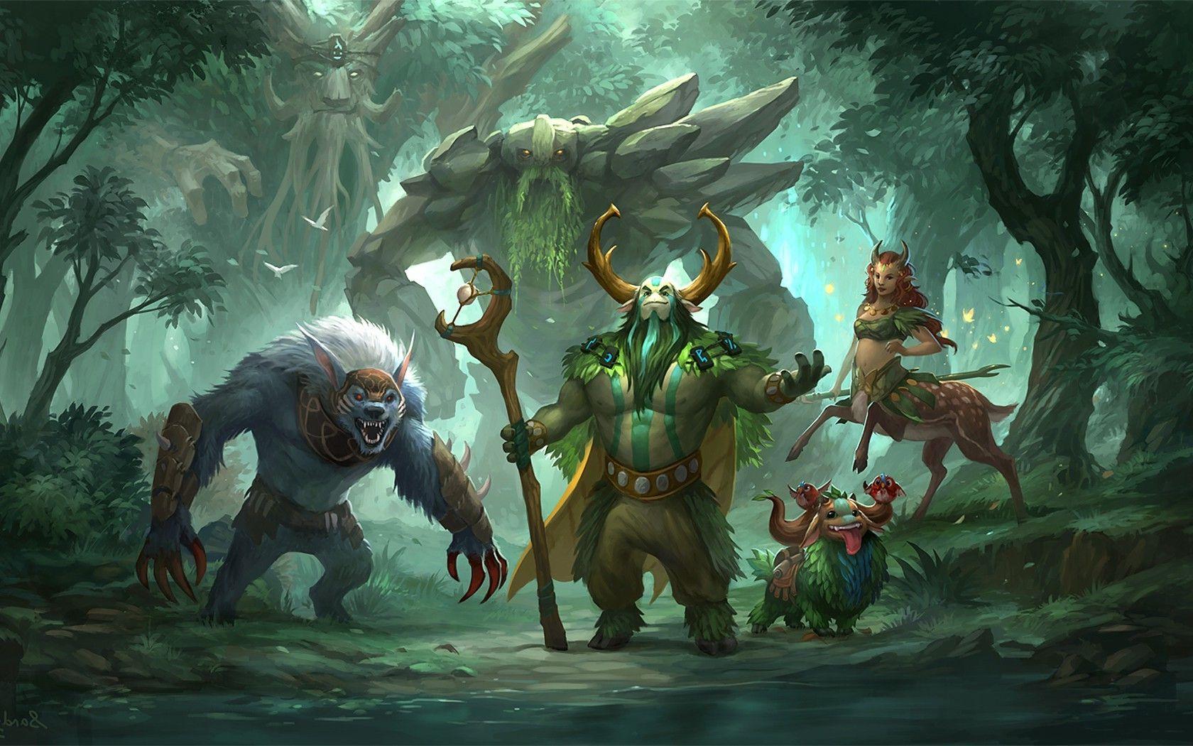 1680x1050 Dota Ursa, Tiny, Natures Prophet, Enchantress, Treant Protector Wallpaper HD / Desktop and Mobile Background