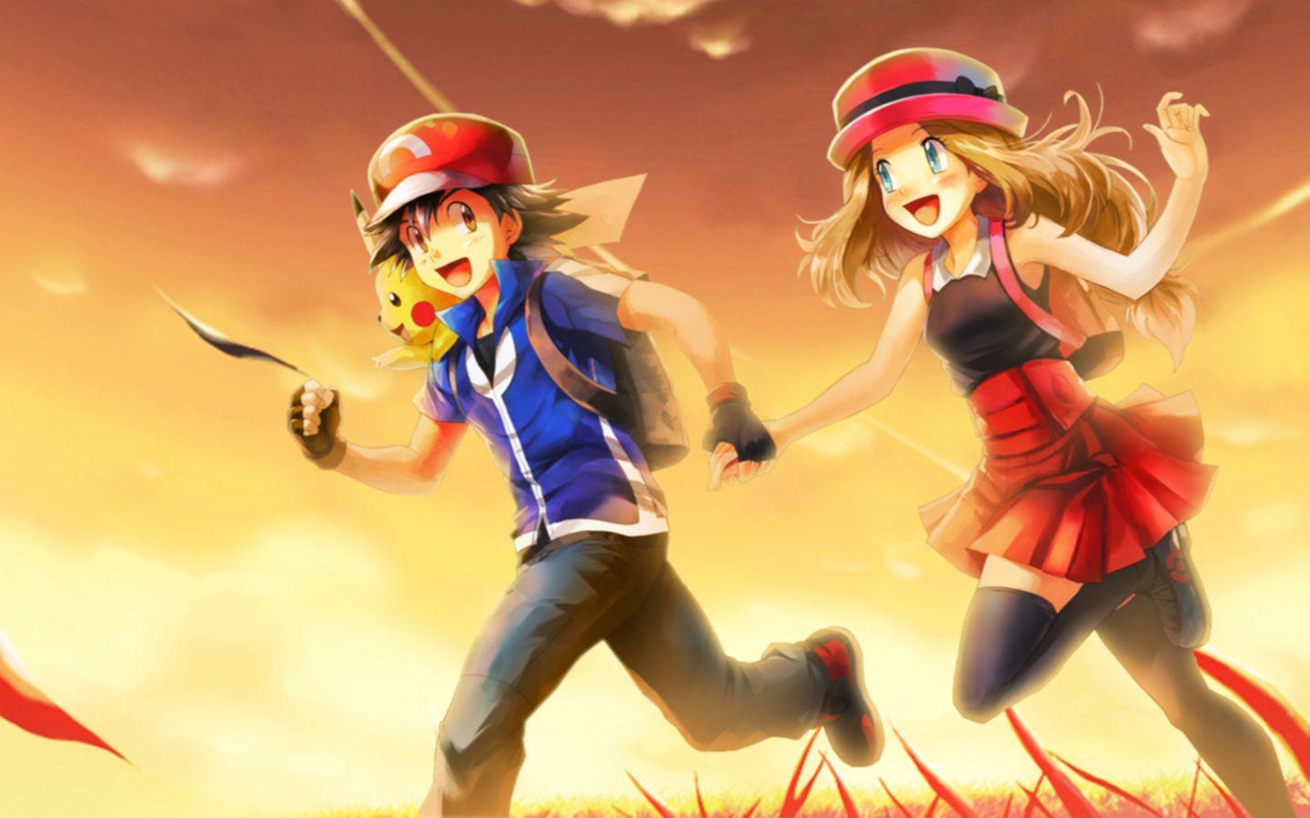 1440x900 Wallpaper Ash and Serena