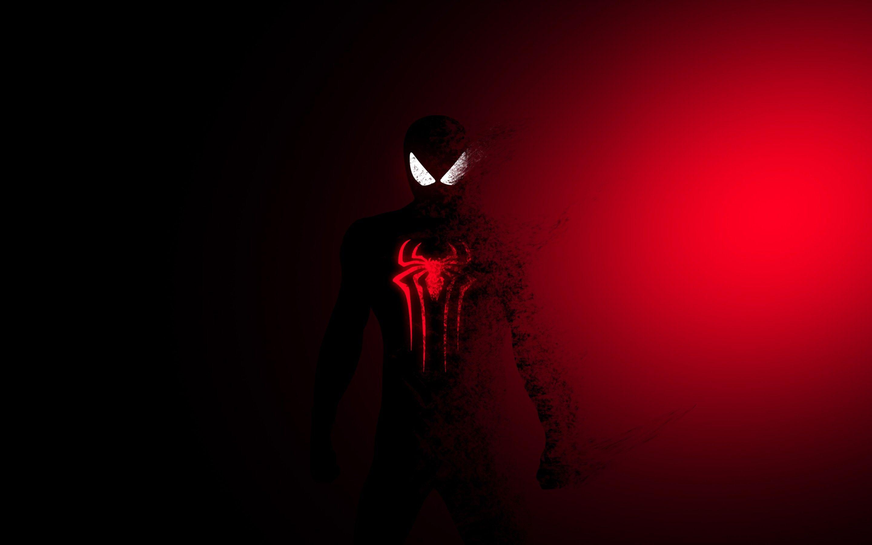 2880x1800 Spider Man 4K Wallpaper, Dark, Red, Minimal, Graphics CGI