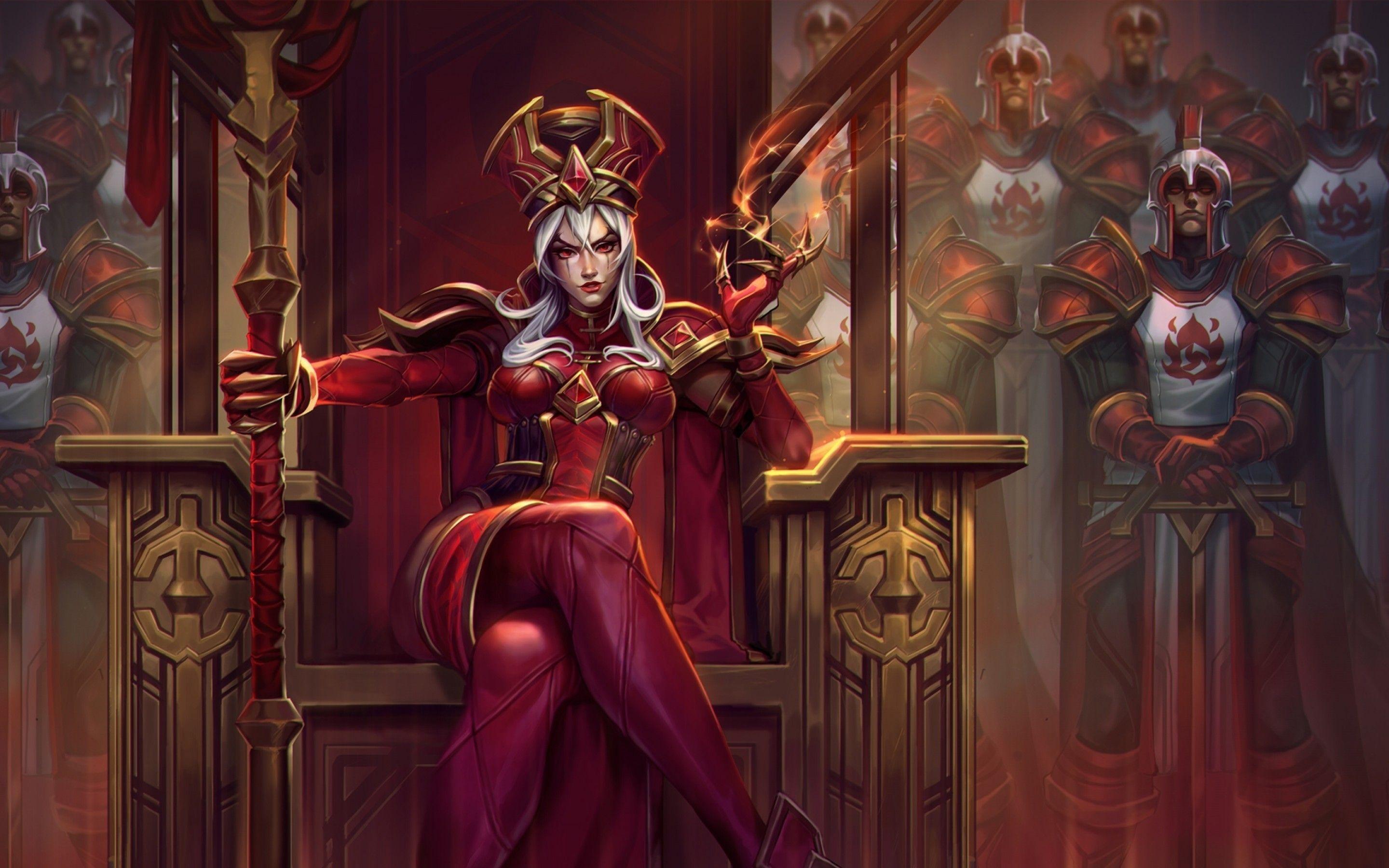 2880x1800 Download 2880x1800 World Of Warcraft, Sally Whitemane, Throne, Knights, Spear Wallpaper for MacBook Pro 15 inch