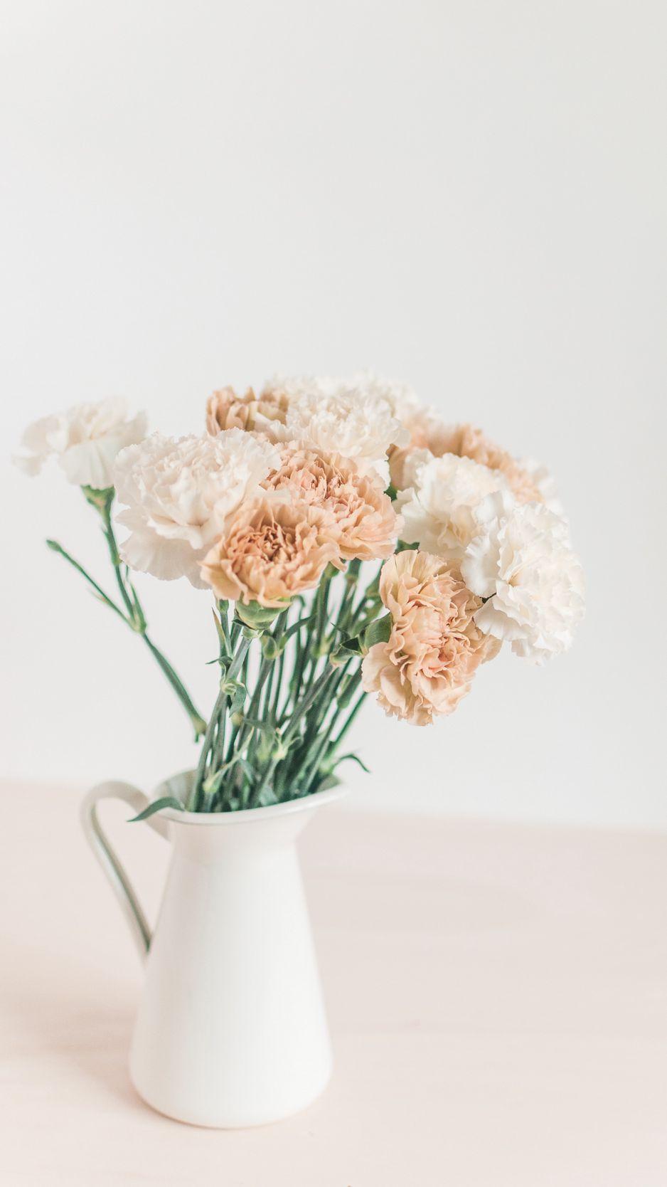 938x1668 Download Wallpaper 938x1668 Flowers, Bouquet, Vase, White, Light Iphone 8 7 6s 6 For Parallax HD Background
