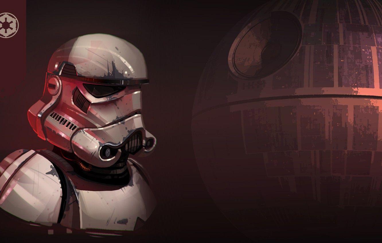 1332x850 Wallpaper Figure, Star Wars, Helmet, Art, Attack, Stormtrooper, The death star, Imperial Stormtrooper, by Luke Viljoen, Luke Viljoen image for desktop, section арт