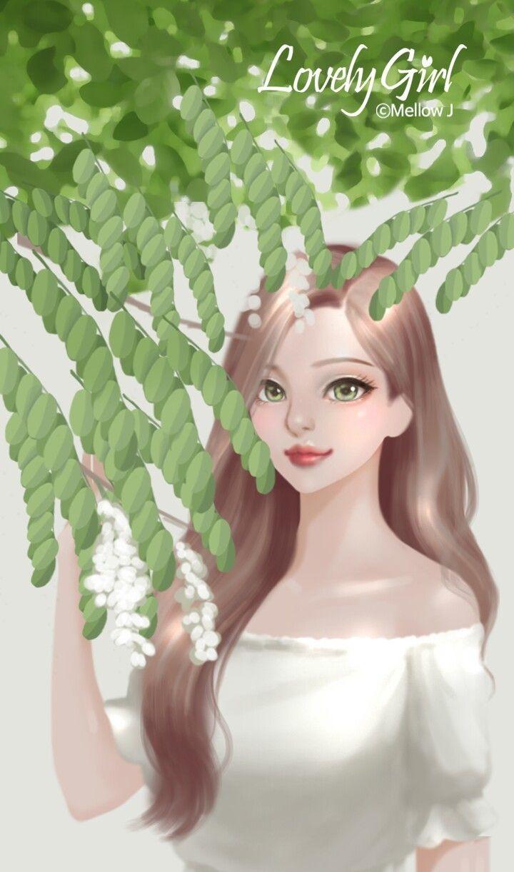 720x1222 Art, Illustration, And Wallpaper Image Cartoon Lovely Girl HD Wallpaper