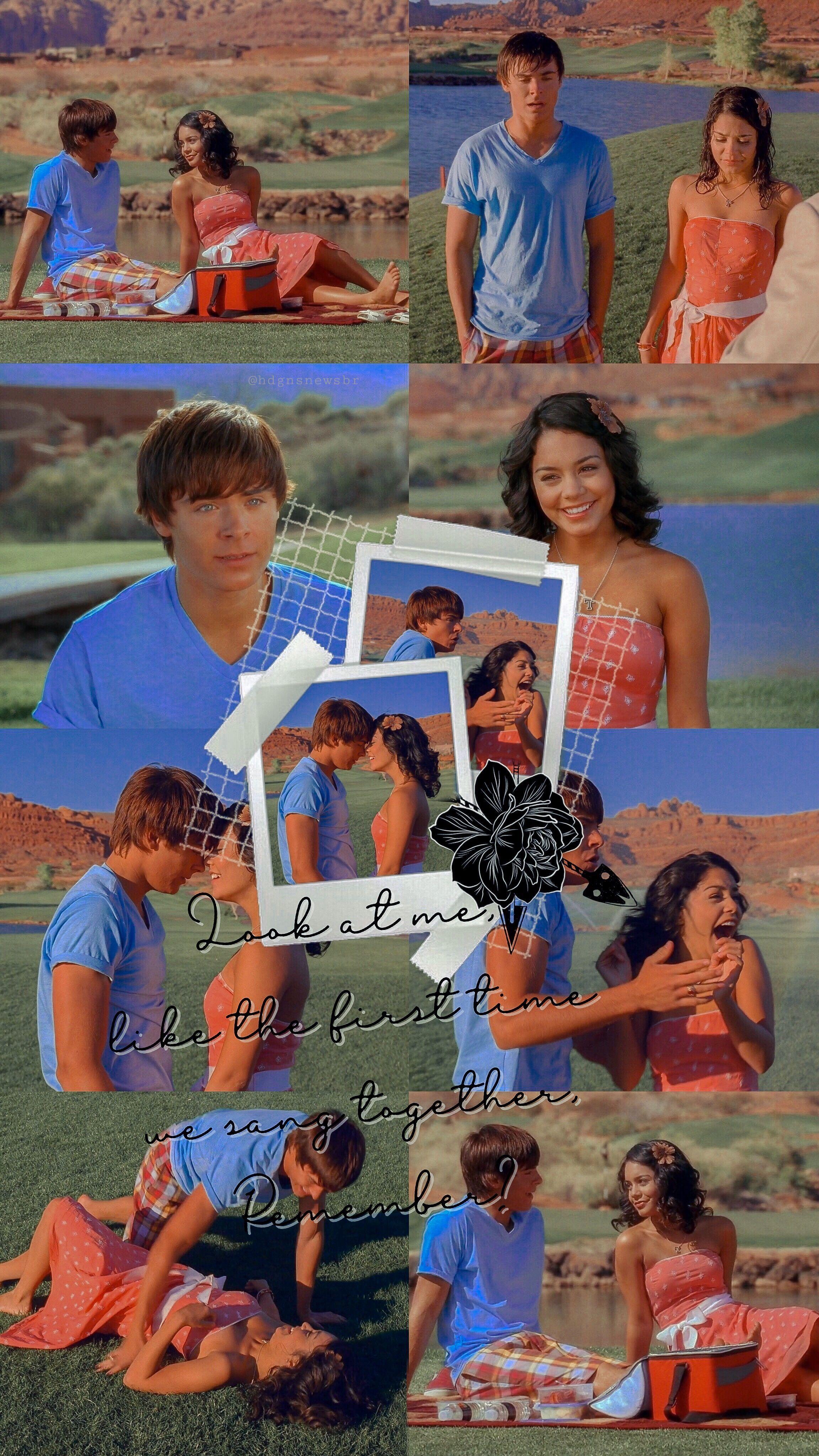 2304x4096 Vanessa Hudgens & Zac Efron. (Via fã page ). High school musical quotes, High school musical cast, High school musical
