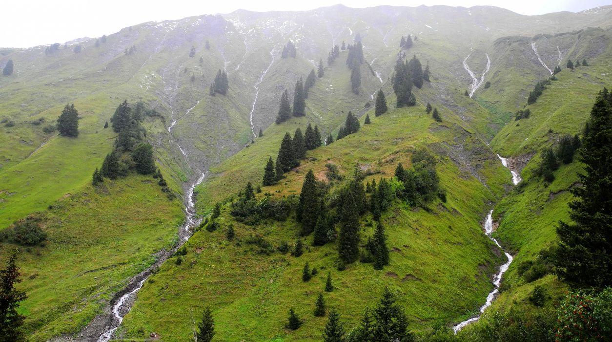 1254x700 Austrian Alps mountains trees streams landscape wallpaperx2015