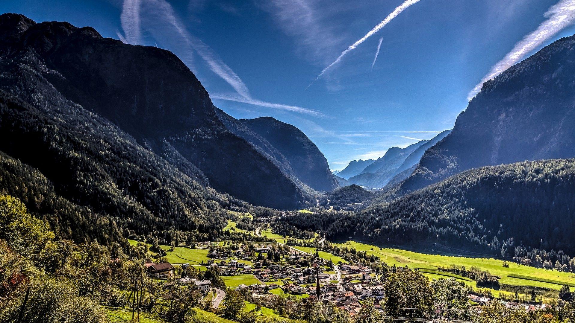 1920x1080 #Tyrol, #forest, #village, #landscape, #valley, #Austria, #Alps, #summer, #mountains, #photography, #nature, wallpaper
