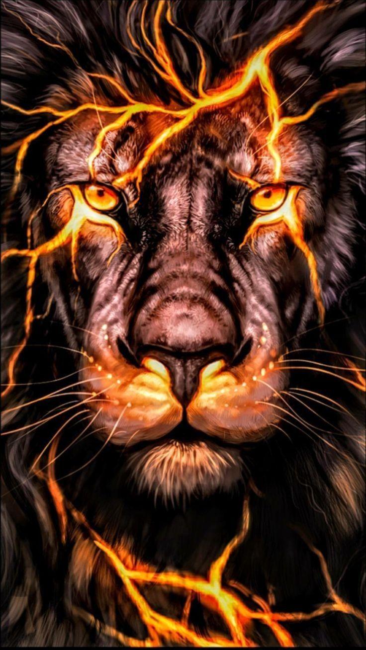 736x1308 Lion Leo Flame Digital Artwork. Lion live wallpaper, Lion wallpaper, Lion picture