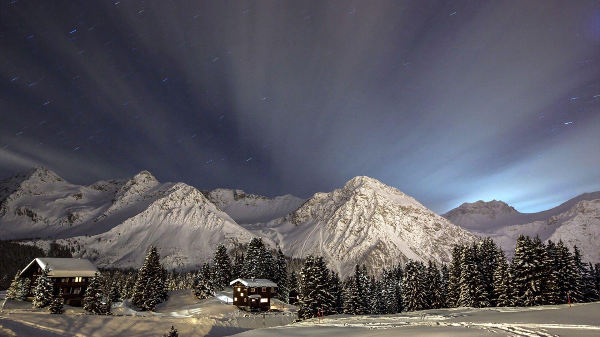 1920x1080 Mountain Cabin Wallpaper