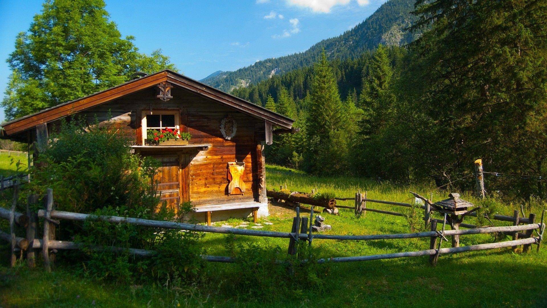 1920x1080 Mountain Cabin Wallpaper
