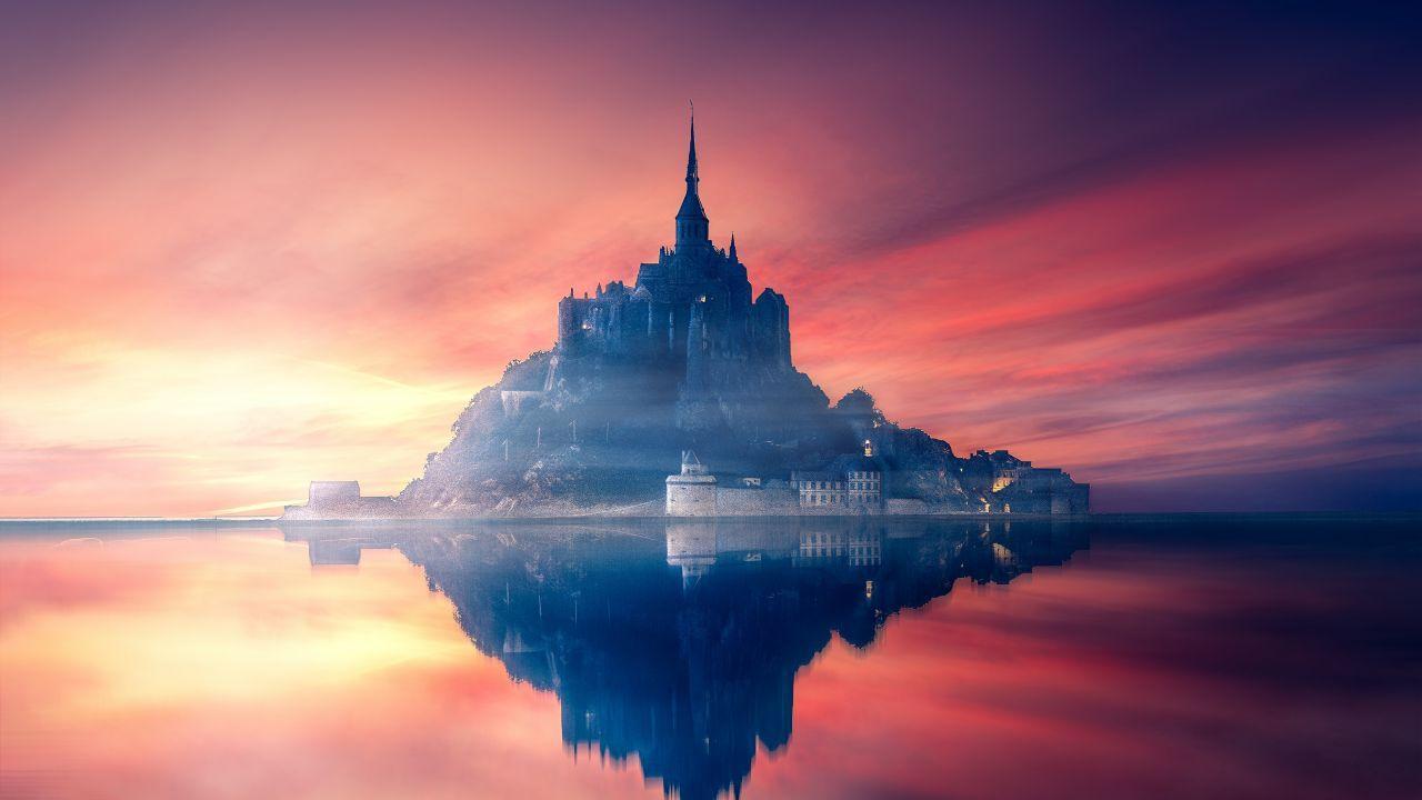 1280x720 Castle At Sunset Wallpaper .