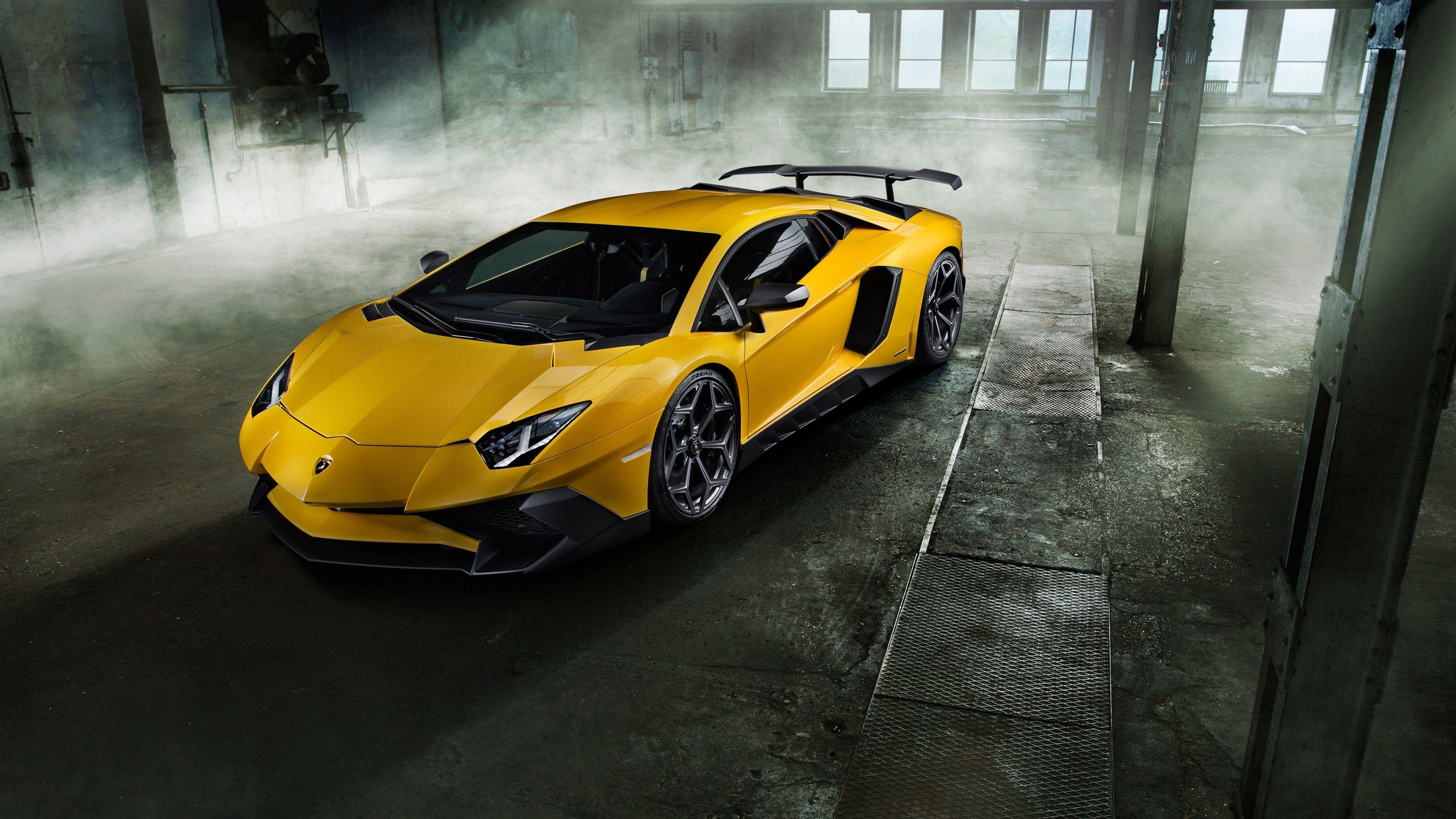 3840x2160 Lamborghini Cars : Lamborghini Aventador Black Color Rear Back Side