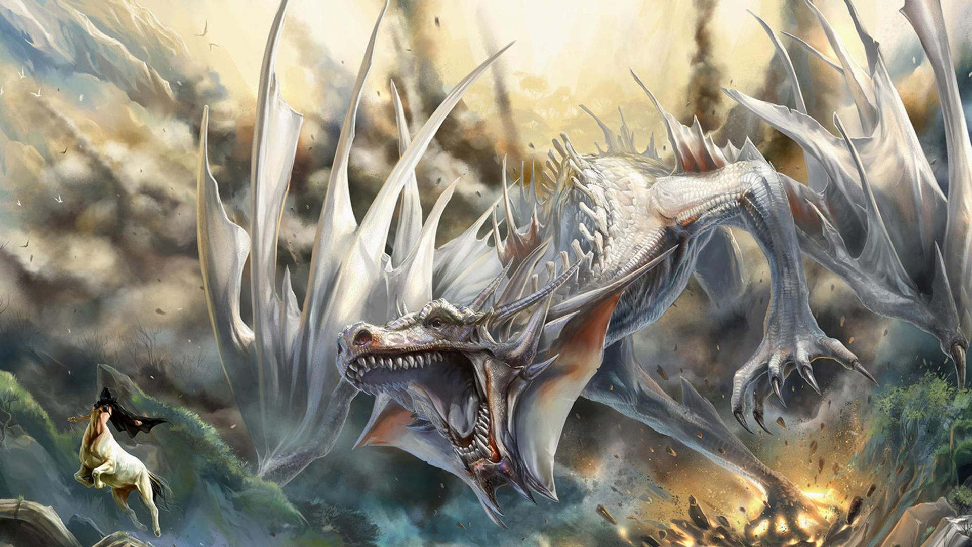 1920x1080 White Dragon Wallpaper