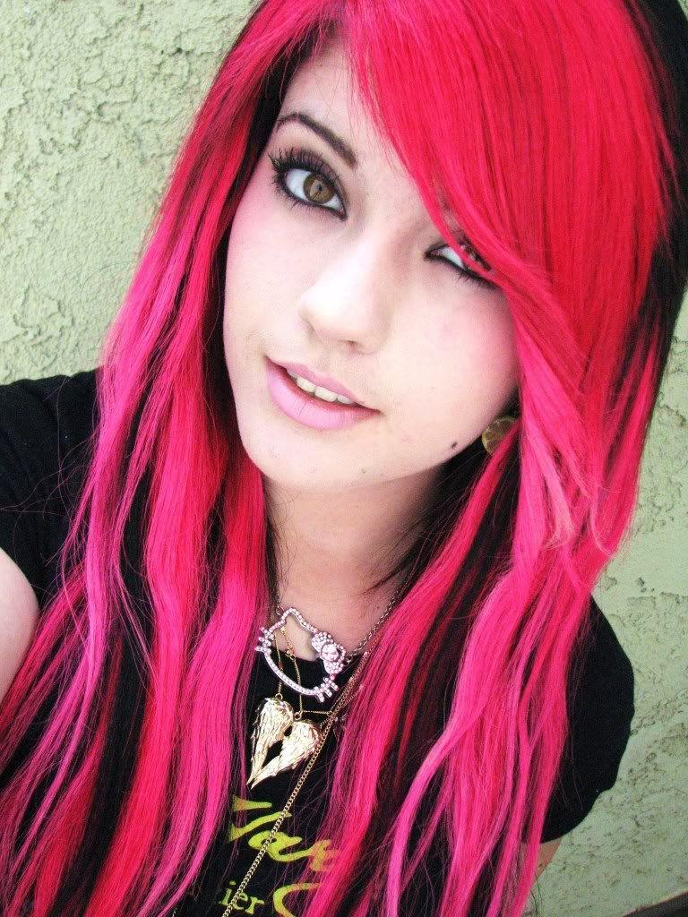 768x1024 Our emo arcade has accoutrements of hot emo girls. Description from .com. I searched for this. Girl with pink hair, Pink and black hair, Cool hairstyles