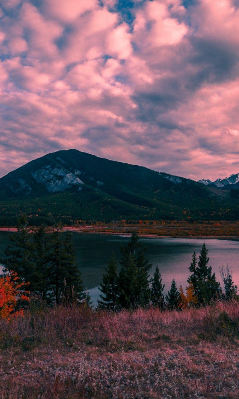 768x1280 mountains, lake, sunset Lumia 920 wallpaper