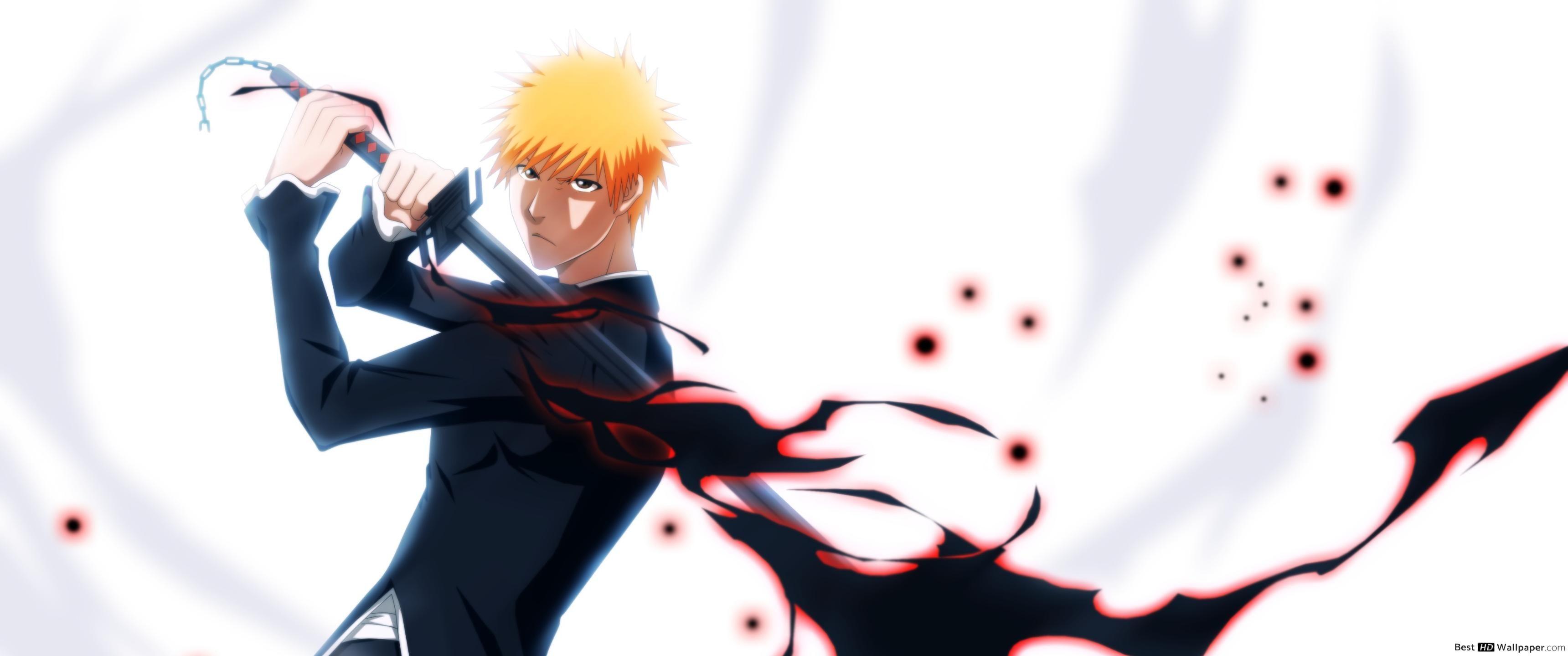 3440x1440 Ichigo Kurosaki Substitute Soul Reaper HD wallpaper download