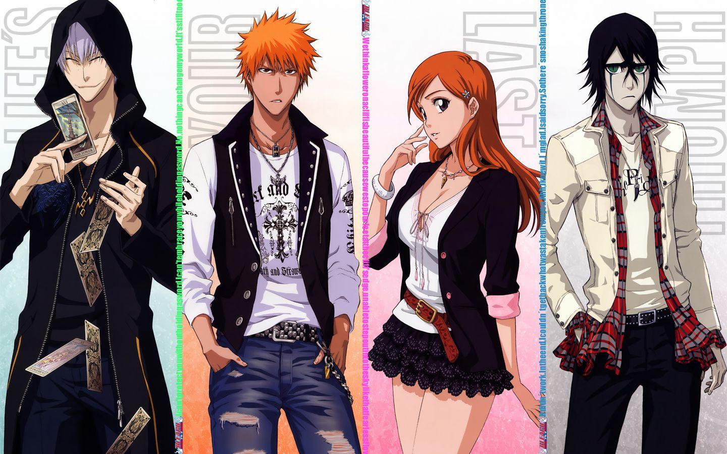 1440x900 Gin Ichigo Orihime Ulquiorra Anime Wallpaper