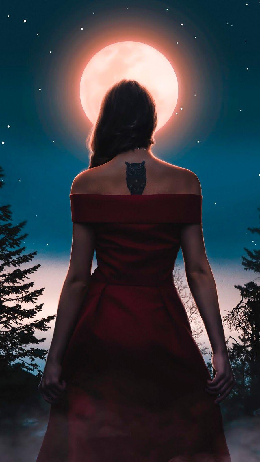 900x1600 Before the full moon #wallpaper #iphone #android #background #followme. Girl iphone wallpaper, Girl tattoos, Girl wallpaper