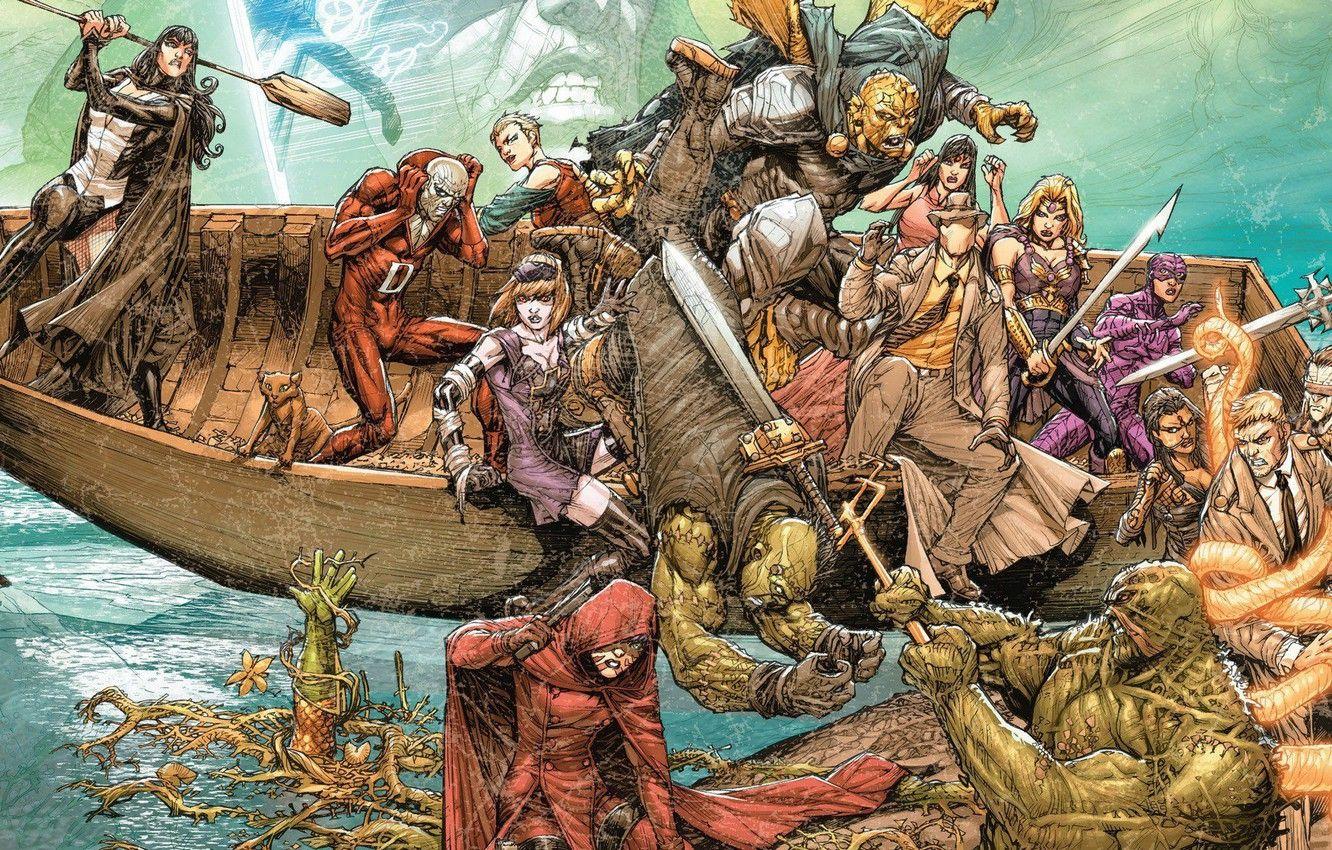 1332x850 Wallpaper Water, Boat, Comic, Cloak, Superheroes, Water, Comics, Pandora, Constantine, DC Comics, Cape, Aquaman, Zatanna, Superheroes, Comics, Cloak image for desktop, section фантастика