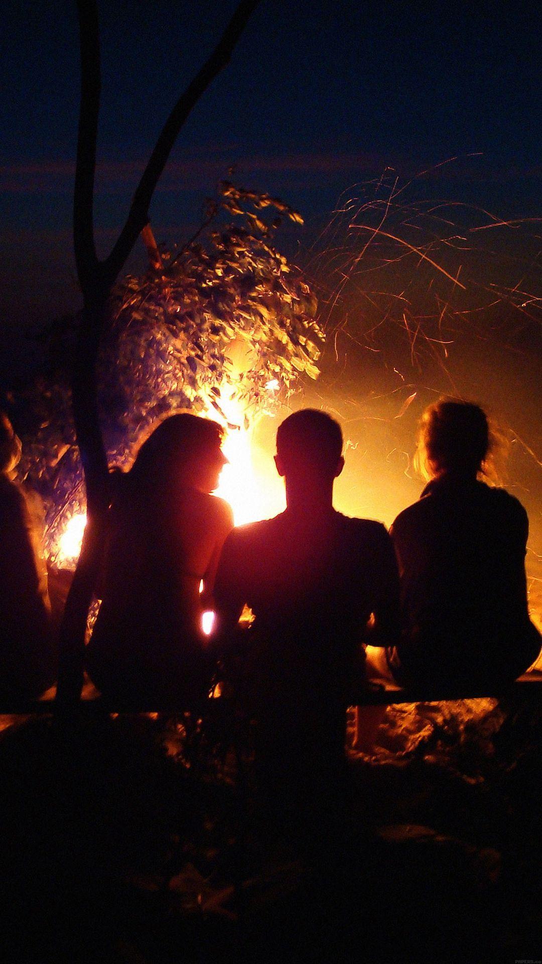 1080x1920 Beach Bonfire Night Camp #iPhone #wallpaper. Beach camping, Camping wallpaper, Summer bonfire