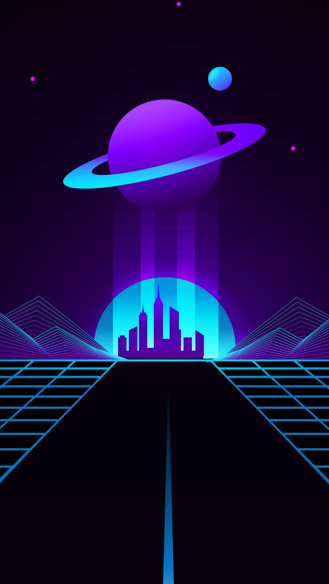 1080x1920 Synthwave Planet Retro Wave iPhone 6s, 6 Plus and Pixel XL , One Plus 3t, 5 Wallpaper, HD Artist 4K Wallpaper, Image, Photo and Background