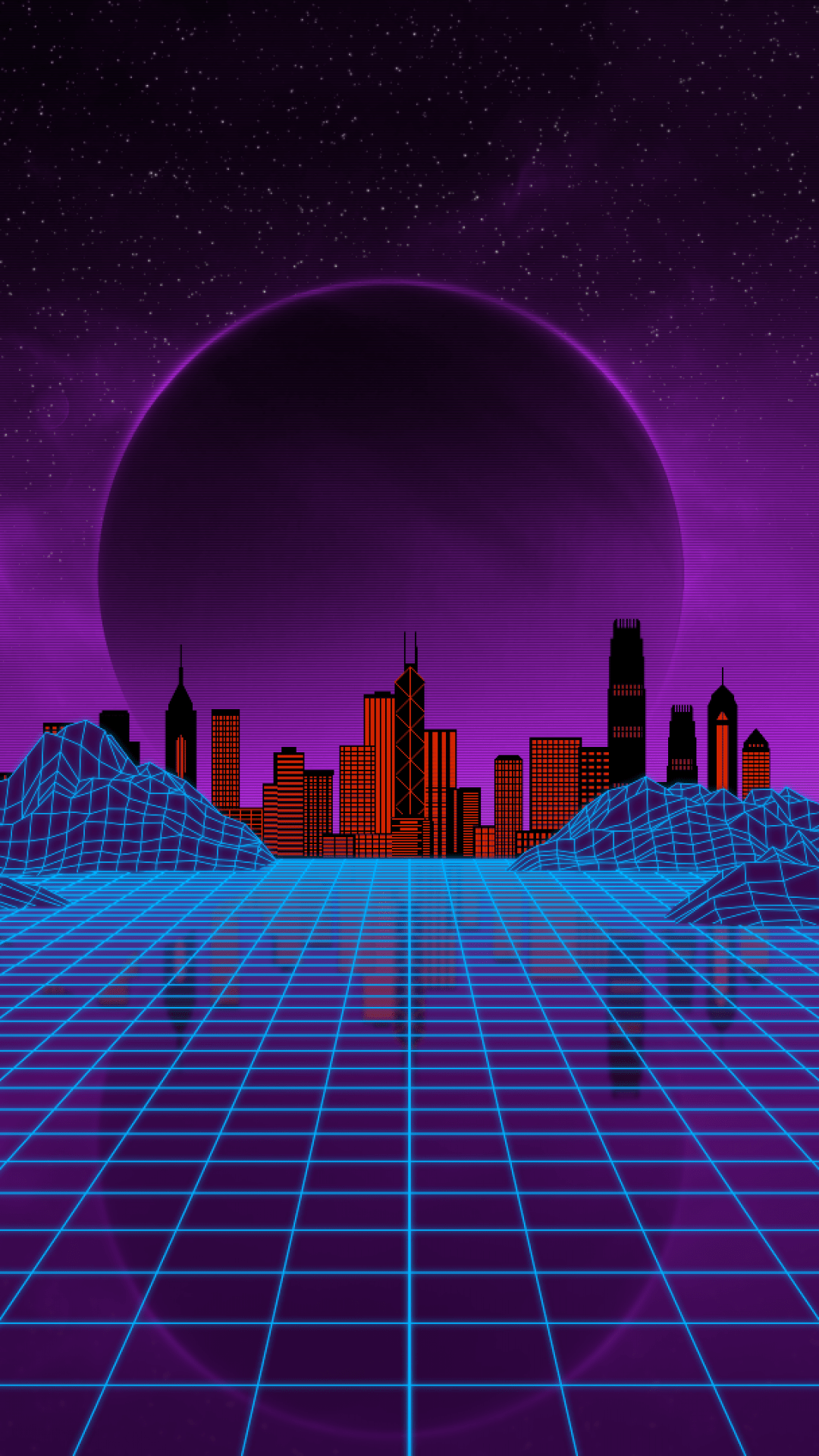 1080x1920 Phone Retrowave Wallpaper