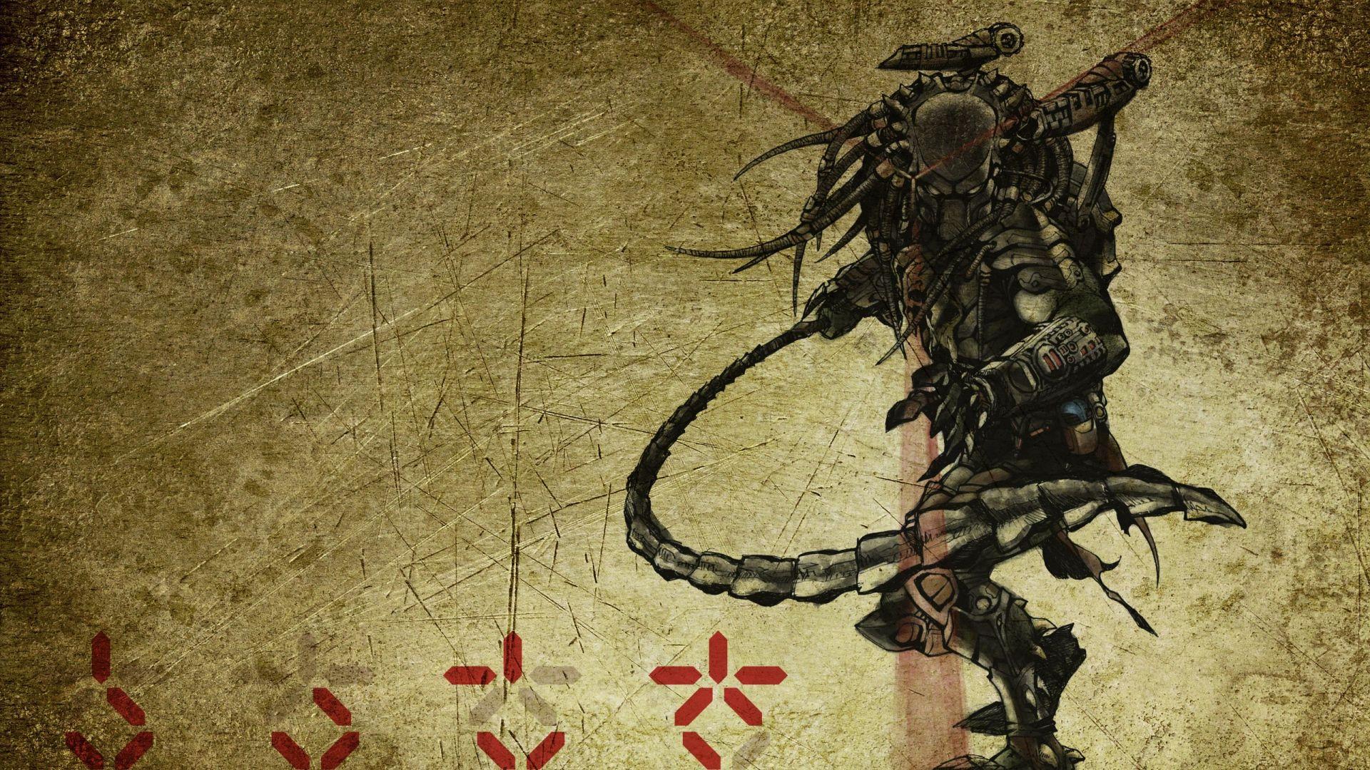1920x1080 Download 1920x1080 HD Wallpaper predator armor art laser japanese painting rinpa, Desktop Background HD