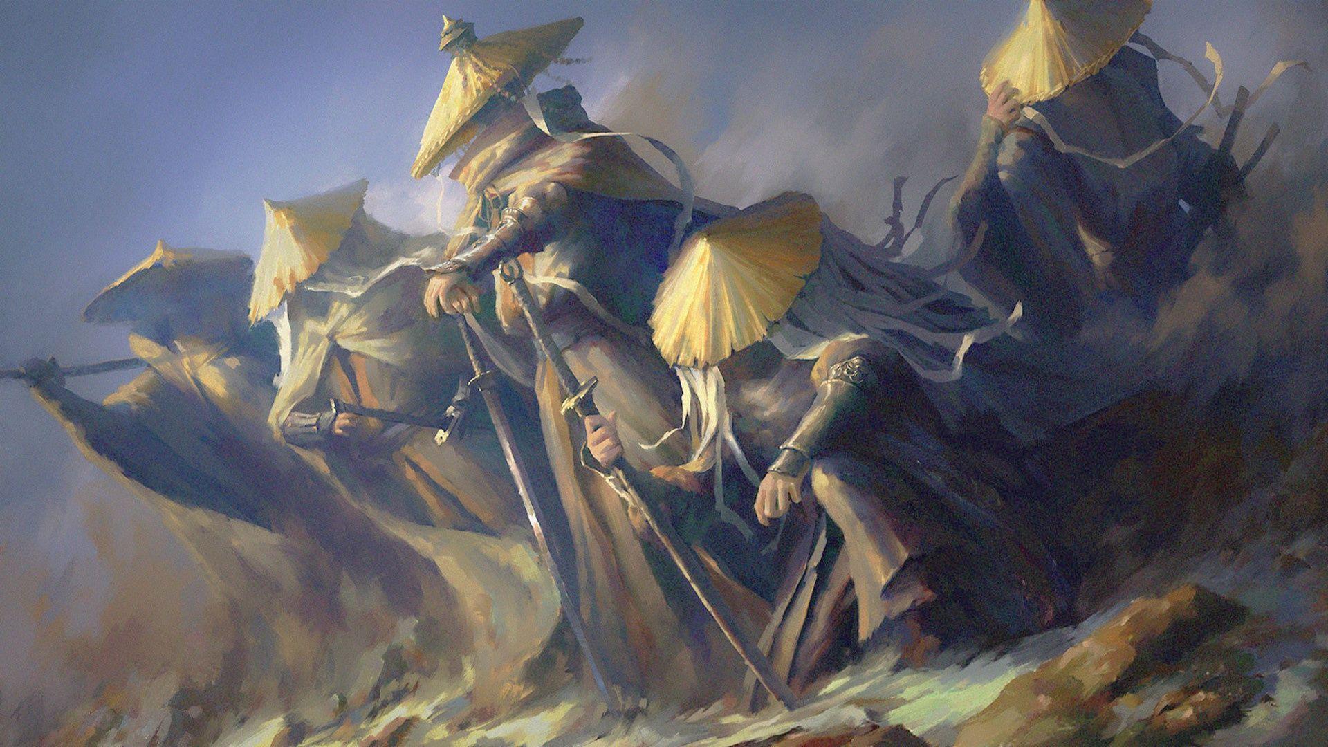 1920x1080 Fantasy Art Asia Samurai Japan Artwork Wallpaper: 1920x1080