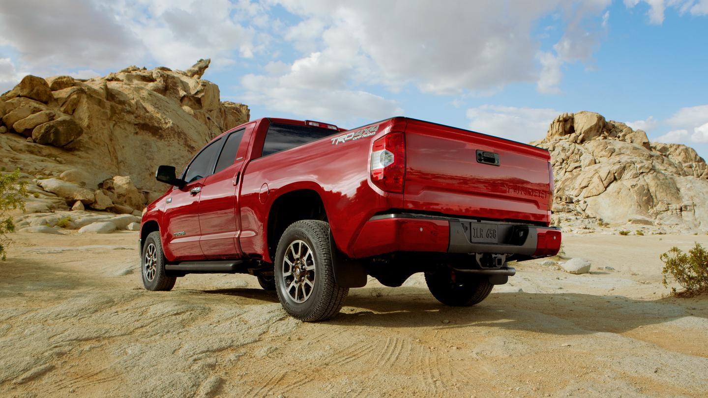 1440x810 Toyota Tundra red color off road side view full HD 4k wallpaper