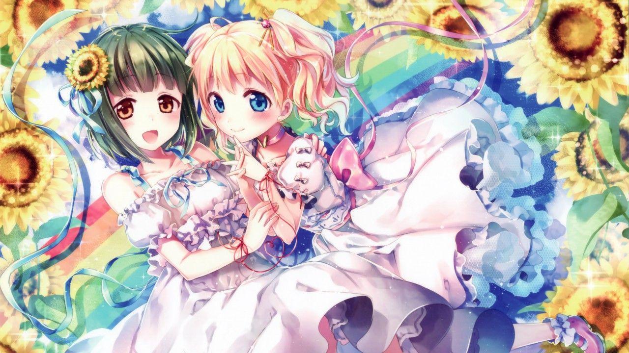 1280x720 Wallpaper Kinmoza, Japanese, Manga, Sunflowers, HD, Anime