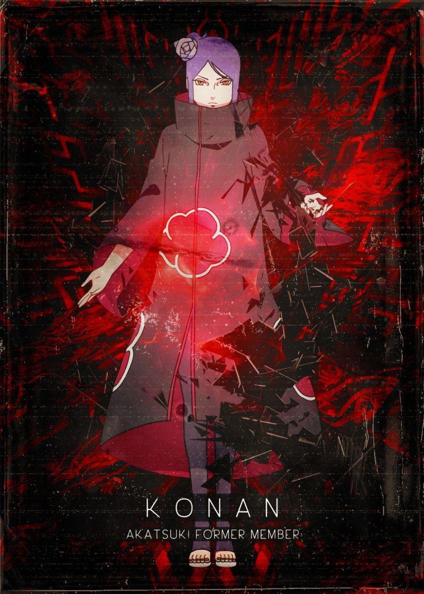 857x1200 Naruto Shippuden Red Cloud Characters Akatsuki Konan #Displate artwork của nghệ sĩ Syan.  Naruto e sasuke desenho, Personagens naruto shippuden, Animes hình nền