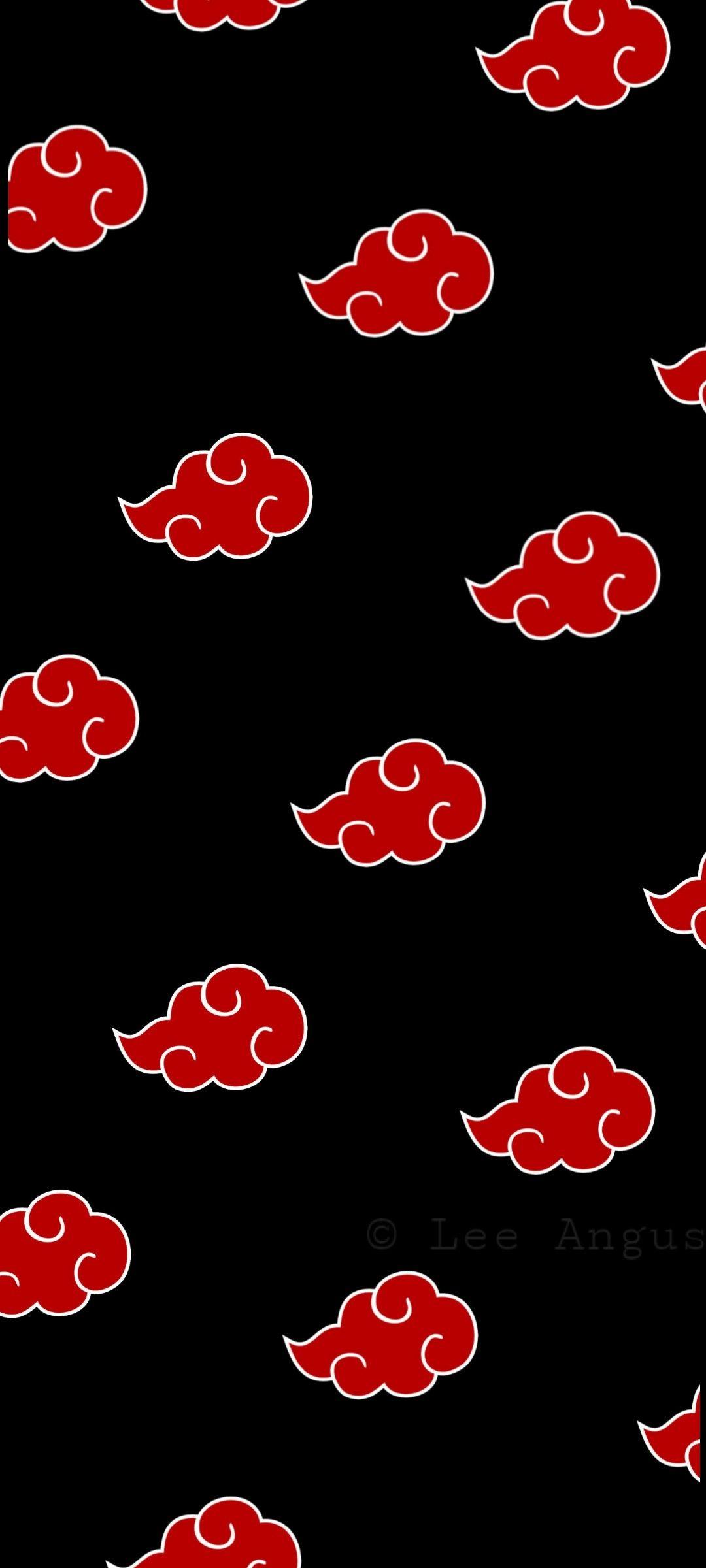 Biểu tượng hình nền đám mây 1080x2400 Akatsuki.  Papéis de parede para download, Nuvem vermelha, Papel de parede naruto