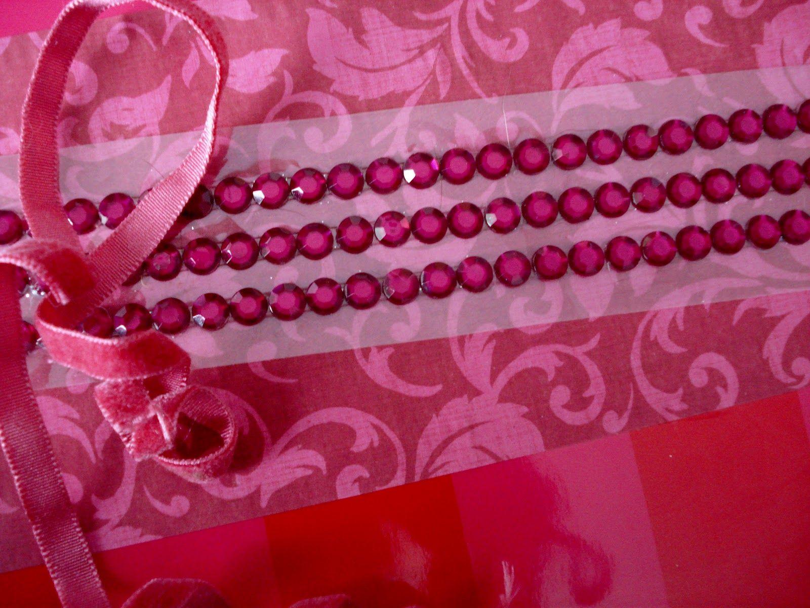 1600x1200 find best wallpaper: strip of hot pink rhinestone stickers, and rose colored velvet ribbon