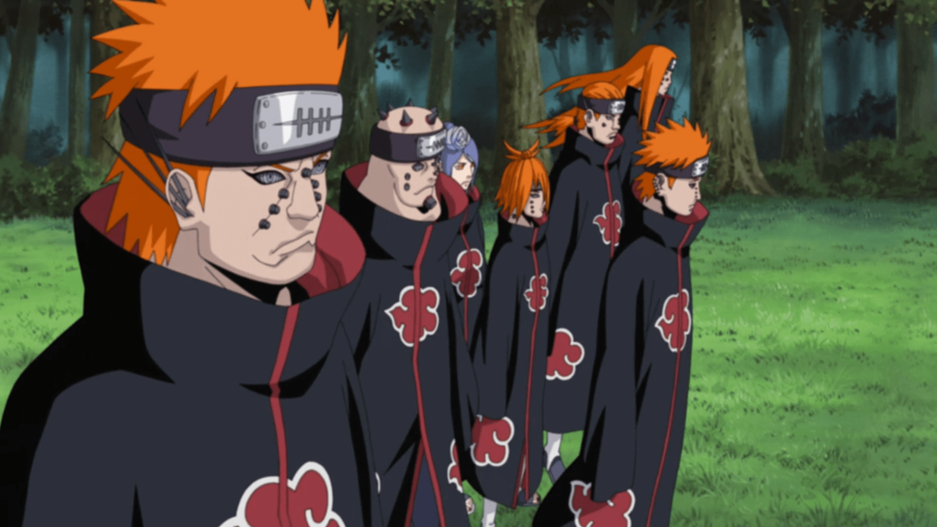 1920x1080 Konoha Strike Team vs Six Paths of Pain & Konan