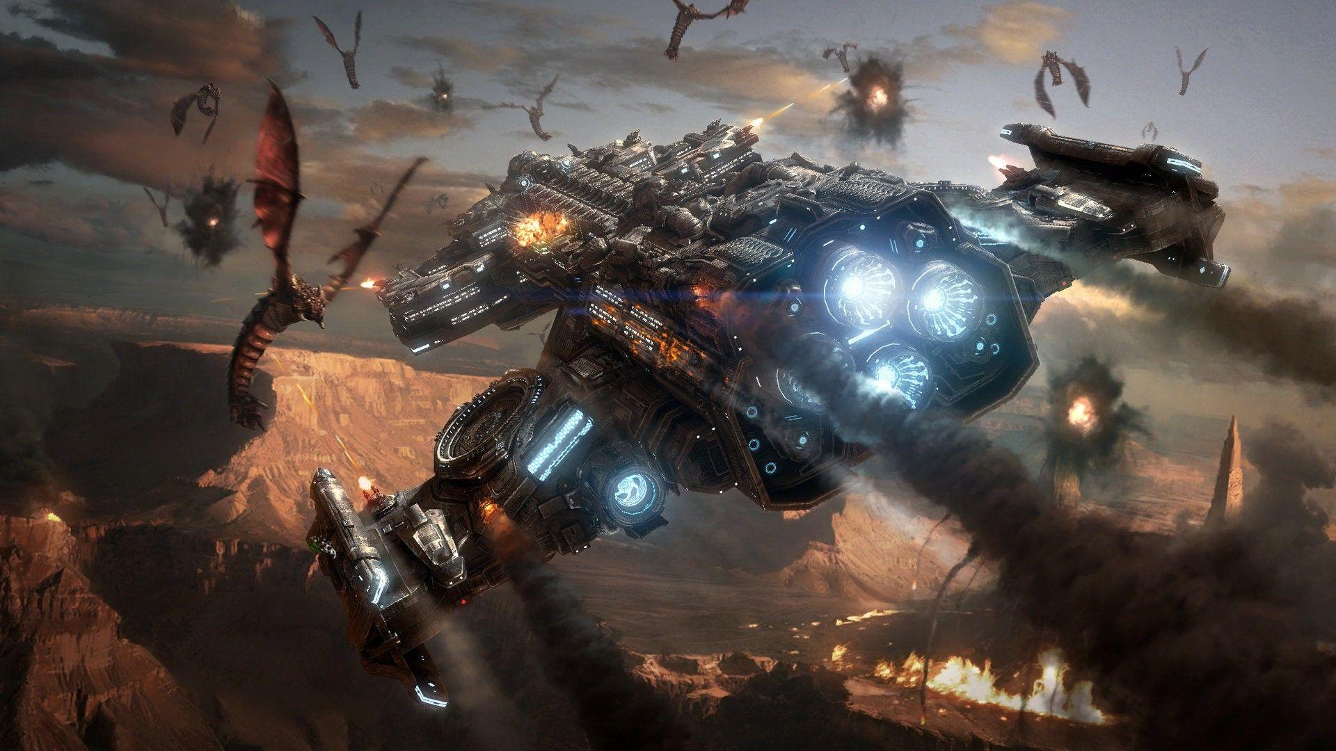 1920x1080 Terran Battlecruiser Vs Zerg HD Wallpaperx1080