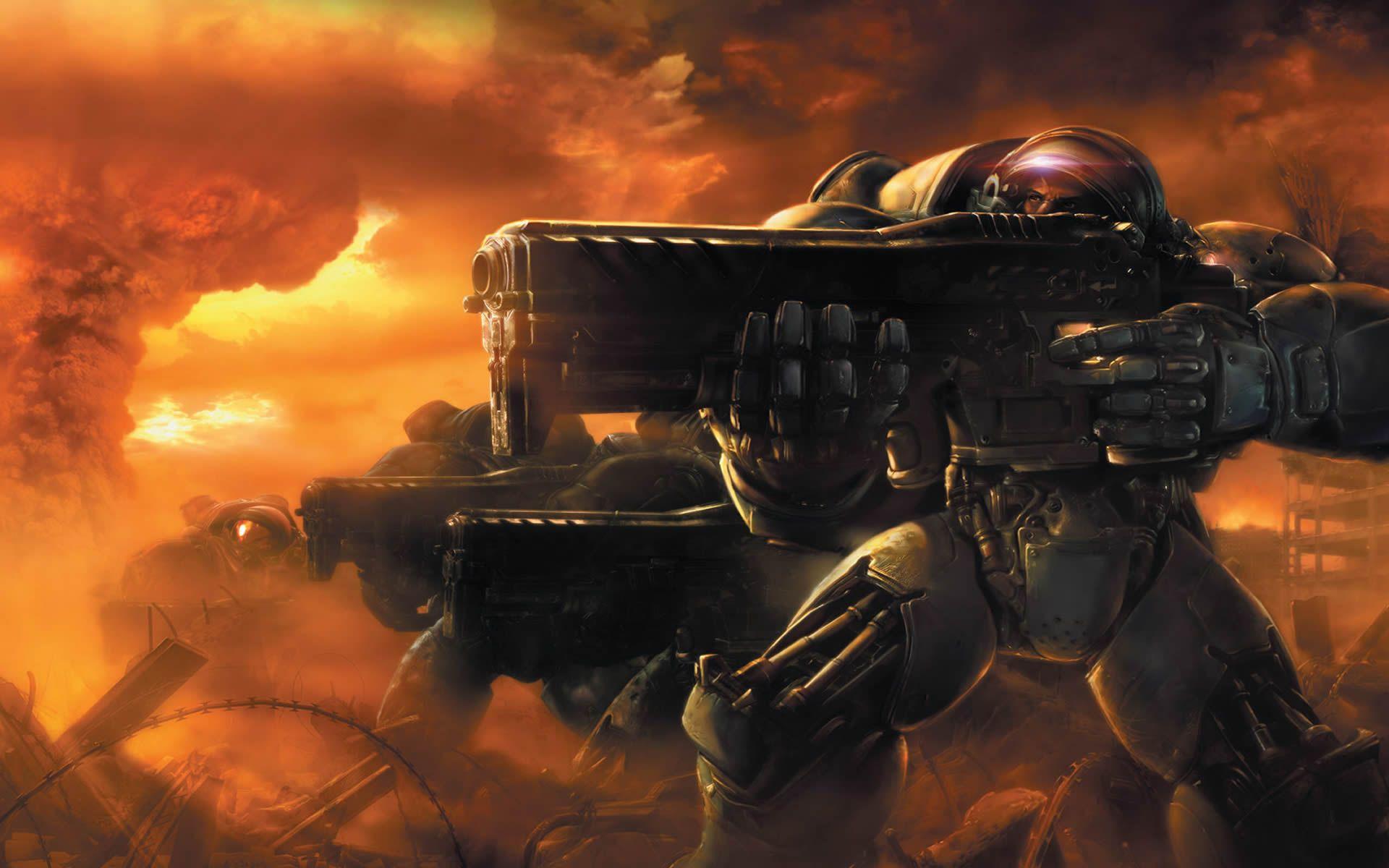 1920x1200 Terran Marines On The Attack 2 Wallpaper