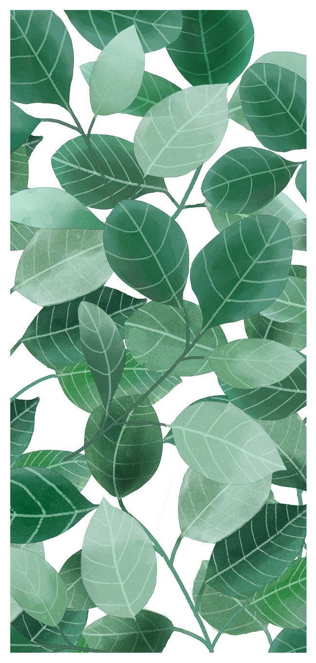 650x1361 Watercolor Leaves Mobile Phone Wallpaper Background Image Free Download 400386177