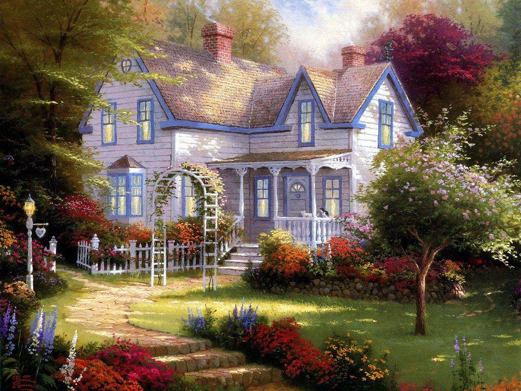 1024x768 Free download Charming Cottages Gardens Thomas Kinkade Art Painting Wallpaper [1024x768] for your Desktop, Mobile & Tablet. Explore Spring Cottage Wallpaper. Free Spring Desktop Wallpaper Nexus, Computer English Country