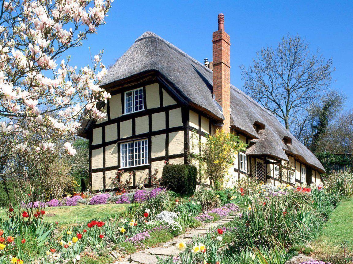 1152x864 pretty. English cottage garden, Home wallpaper, Fairy houses