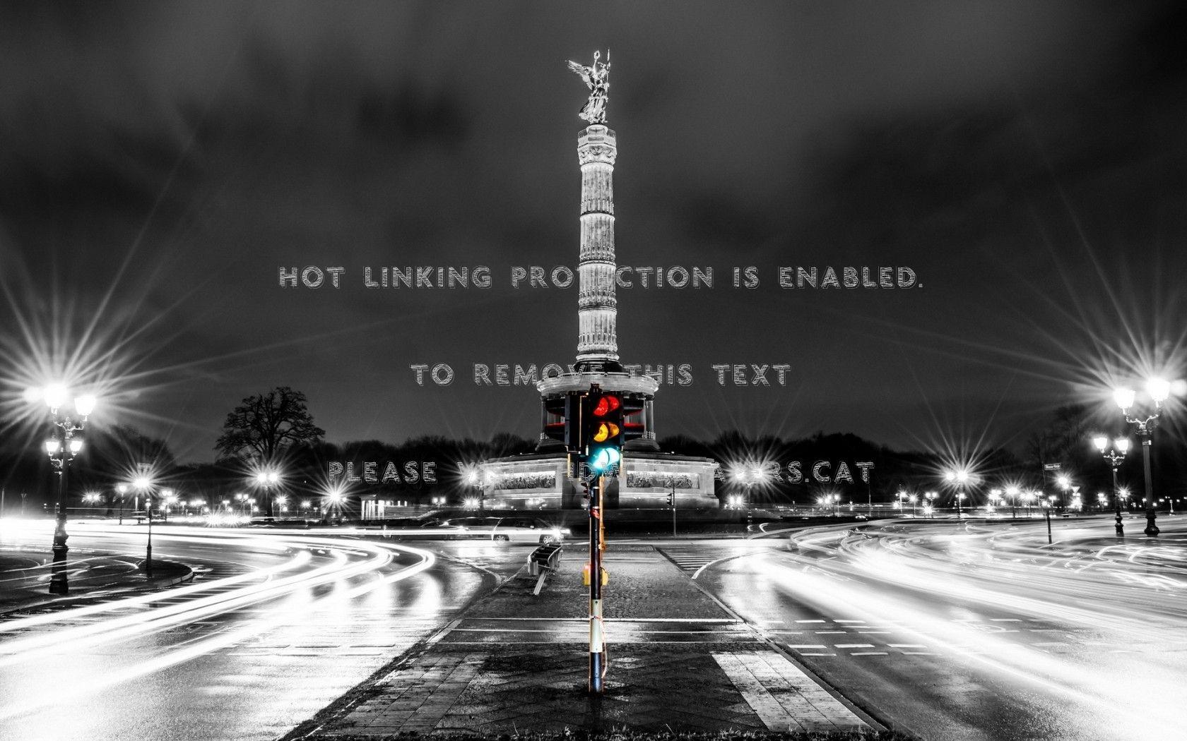 1680x1050 berlin victory column lights germany street