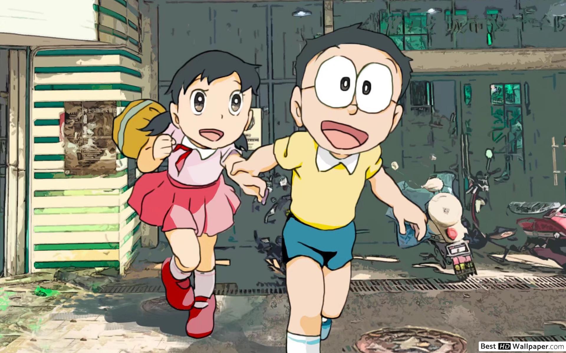 1920x1200 Doraemon Cartoon Nobi & Shizuka Minamoto HD wallpaper download